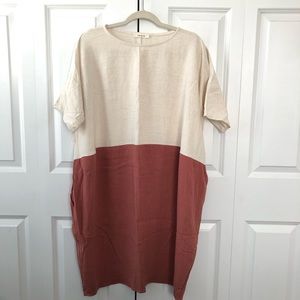 [Love In] color block shift/cocoon dress